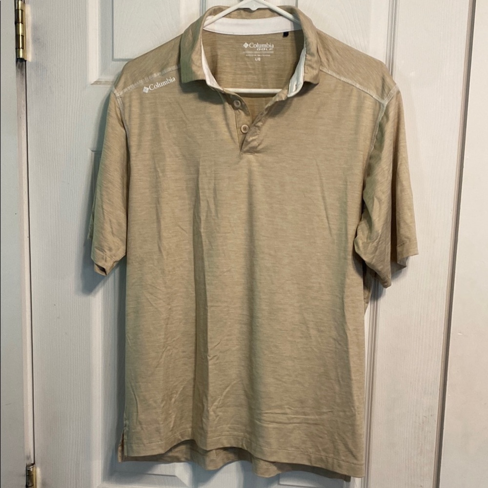 Columbia Tan Polo Shirt Casual Comfort
